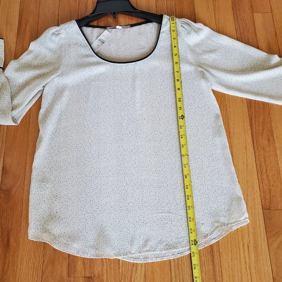 Loft long sleeve blouse NWT white with black dots size XS - Picture 4 of 8